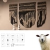 Abstract Handmade Natural Wool Wall Art Brown Black 3 Panel Set 4 x 6 Feet
