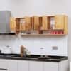 6 Doors Modular Wall Mounted Kitchen Cabinet With Organizer Shelf In Plateau Apple Finish
