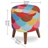 Ophelia Solid Wood  Ottomon in  Multicolor Colour