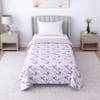 Lavender And White Floral Cotton 400 Tc Reversible Single Bed Dohar 240 X160 Cm