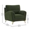 Osbert Velvet 1 Seater Sofa in Olive Green color