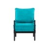 Luxe Linen Fabric Lounge Chair- Teal
