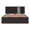 Alaca Solid Wood Queen Size Bed With Hydraulic Storage (Mahogany Finish)