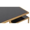 Valentino Black Glass Nesting Coffee Table In Dark Gold Finish