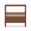 Kaarya Engineered Wood Bedside Table in Wheat Brown Walnut Finish