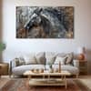 The Castle Decor Modern Horses Wall Painting Wooden Framed 27x48 Inch (Style 2)