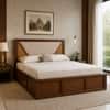 Shilp Solid Wood Comfort King Bed Box Storage Provincial Teak Finish Mattress 72 x 78 Inches