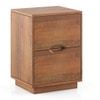Zephyr Bedside Table in Amber Walnut Finish