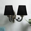 Devansh Metal Electric Wall Light in Antique Gold Colour with Black Shade Count of 2 Lights