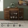 Ramore Sideboard in Amber Walnut Finish With Metal Channel