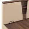 Sydney Engineered Wood King Hydraulic Storage Bed with 1 Bedside Table – Beige Glossy Finish