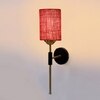 Devansh Metal Electric Wall Light in Black Colour with Maroon Shade Count of 1 Light