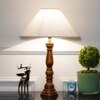 Hatton hand crafted Solid wood honey finish table lamp With White Cotton Shade