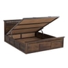 Madhavi Solid Wood Queen  Size Bed With Hydraulic Storage (Provincial Teak Finish)
