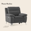 Emila One Seater Motorized Recliner in Grey Colour