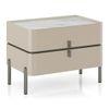 Naomi Bedside Table in High Gloss Beige Finish