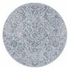 Neulooms Handloom Knotted Reversible Flatweave Round Rug Blue or Ivory 7ft