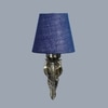 Devansh Metal Electric Wall Light in Antique Gold Colour with Blue Shade Count of 1 Light
