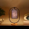Devansh Blue Jute  Wooden Floor & Iron Table Lamp -17 Inch Height  -M