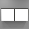 Aluminium Black Profile 4 Fluted Glass Handless Shutters Wall Cabinet In Slate Grey Finish