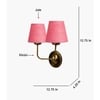 Devansh Metal Electric Wall Light in Gold Colour with Pink Shade Count of 2 Lights