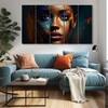 The Castle Decor Women Abstract Wall Painting Wooden Framed 27x48 Inch (Style 1)
