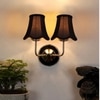 Devansh Dual Steel Metal  Wallmounted Lamp With Cotton Steel Metal  Shade
