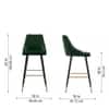 Doe Buck Upholstered Counter Height Bar Stool in Green Colour with Gold Accents
