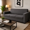 Serene 3 Seater Sofa In Leatherette Grey Color