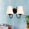 Devansh Dual Black Metal  Wallmounted Lamp With Cotton Off-White Shade