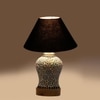 Devansh Conical Black Cotton Shade Lamp With Wood & Mosaic Glass Base For Decoration/Office/Home/Gifting/Study For Decoration/Office/Home/Gifting/Study -(10X10X14.5) Inches -A