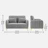 Monly Velvet 2 Seater Sofa Grey Color