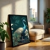 The Castle Decor Vastu Peacock Wall Art Framed Painting 20x30 Inch Style 2