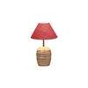 Pink Jute with White Brushed Wood Table Lamp