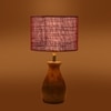 Devansh Maroon Jute Table Lamp With G Wood Natural Base -(7X13 Inches)-12