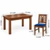 Globally Indian Mayura Solid Sheesham Wood 4 Seater Dining Table Set 4 Chairs Navy Blue