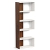 BLUEWUD Novebuk Engineered Wood Bookshelf Cabinet Book Rack Organizer Book Case with Shelves for D�cor Display Wall Mount Floor Standing for Home Library (Brown Maple & White)