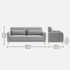 Monly Velvet 3 Seater Sofa Grey Color