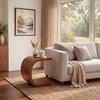 Keno Solid Wood Rectangular Side Table In Amber Walnut Finish