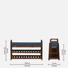 Lundeborg Solid Wood Shoe Rack with Seating in Walnut Brown finish