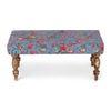 Bestone Solid Wood Bench In Bird Print Grey Kantha Fabric