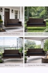 Carry Bird Wicker Patio Furniture Outdoor Balcony Swings In Brown And Black Colour