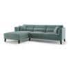 Lewis Sectional Sofa (Colour : Dusty Turquoise Velvet, Cushion : Hard, Seater : Left Aligned 3 Seater + Left Aligned Chaise)