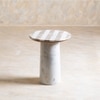 Mallow Marble Side Table in Beige Colour
