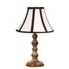 Devansh Off-White Cotton Vintage  Lamp With Wood Base (12X12X17)