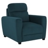 Alvaro Velvet 1 Seater Sofa T Blue Color