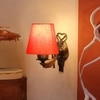 Devansh Metal Electric Wall Light in Antique Gold Colour with Orange Shade Count of 1 Light