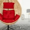 Rattan Egg Single Seater 6 Star Swing Chair Red