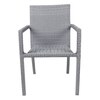Canberra Wicker Table And Chair Set In Grey Dual Tone Finish