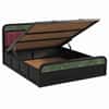 Yashika Solid Wood King Size Hydrulic Storage Bed In Black Finish (Burgundy Red Fabric) (72 - 78 inch)